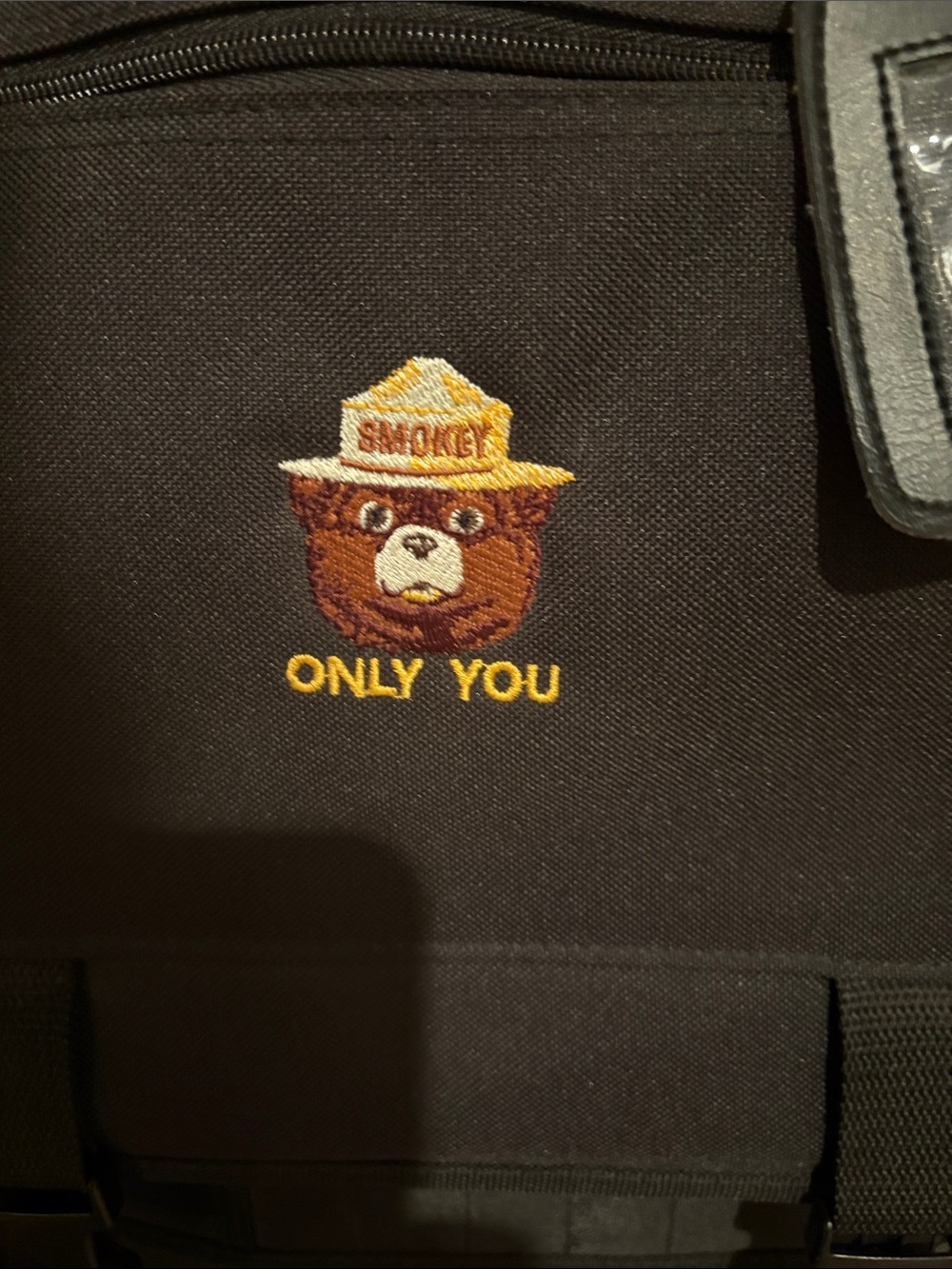 Smokey Bear Black Canvas Messenger Bag - Only You - Picture 2 of 6